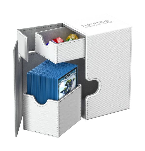 Boîte pour cartes Flip´n´Tray Deck Case 80+ taille standard XenoSkin - Blanc - 142 x 88 x 76 mm