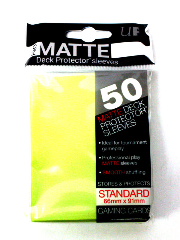 Protèges Cartes 50 pièces - Jaune Vif - PRO-MATTE - Standard